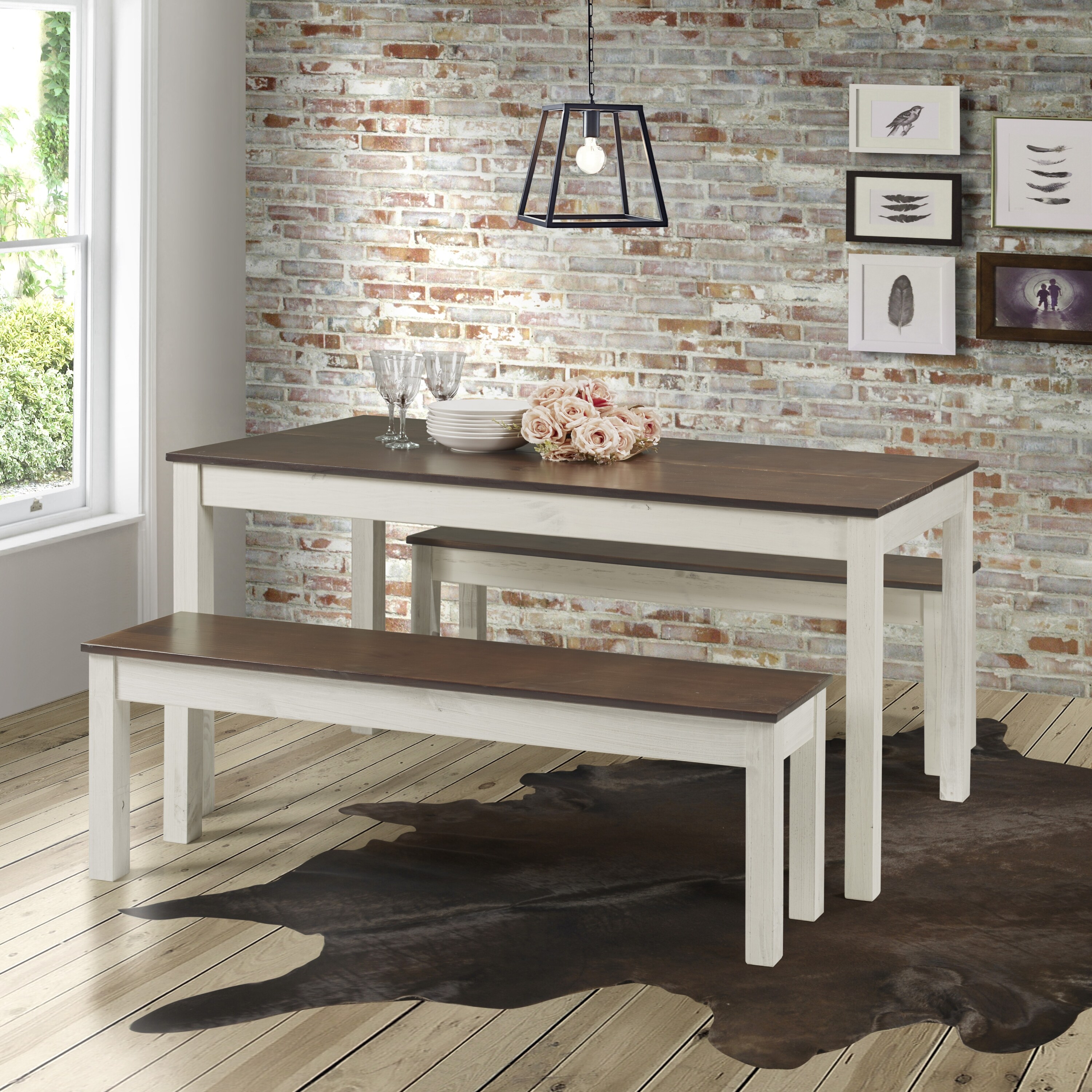 Wood Bench White Distressed | Furniture Dash - On Sale - Overstock